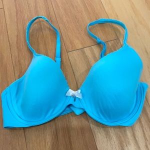 Victoria Secret 36b bra body by Victoria lined perfect coverage aqua blue